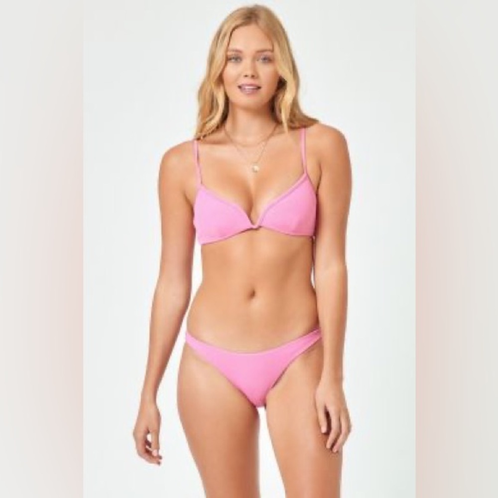 L*Space Helena Bikini Set Camacho Classic Bottom 2 Pc Set Guava